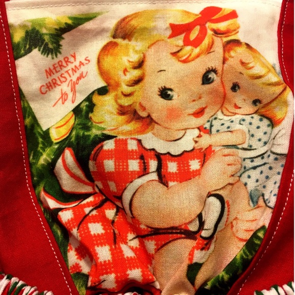 Vintage inspired Christmas pinafore halter Dress - Picture 2 of 2